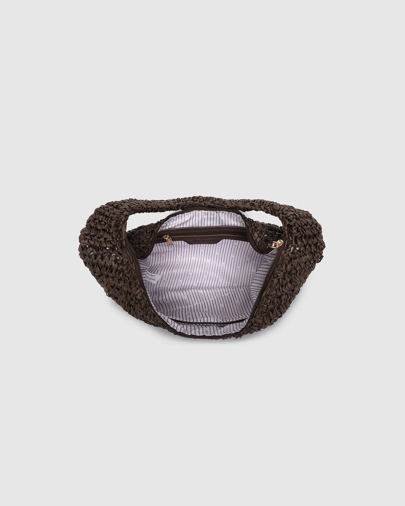 Nellie Shoulder Bag - Raffia Chocolate