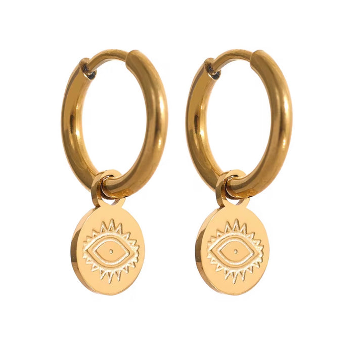 Amulet Coin Earrings Gold
