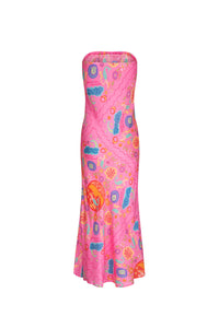 Aquarius Strapless Bias Dress - Cosmopolitan Pink