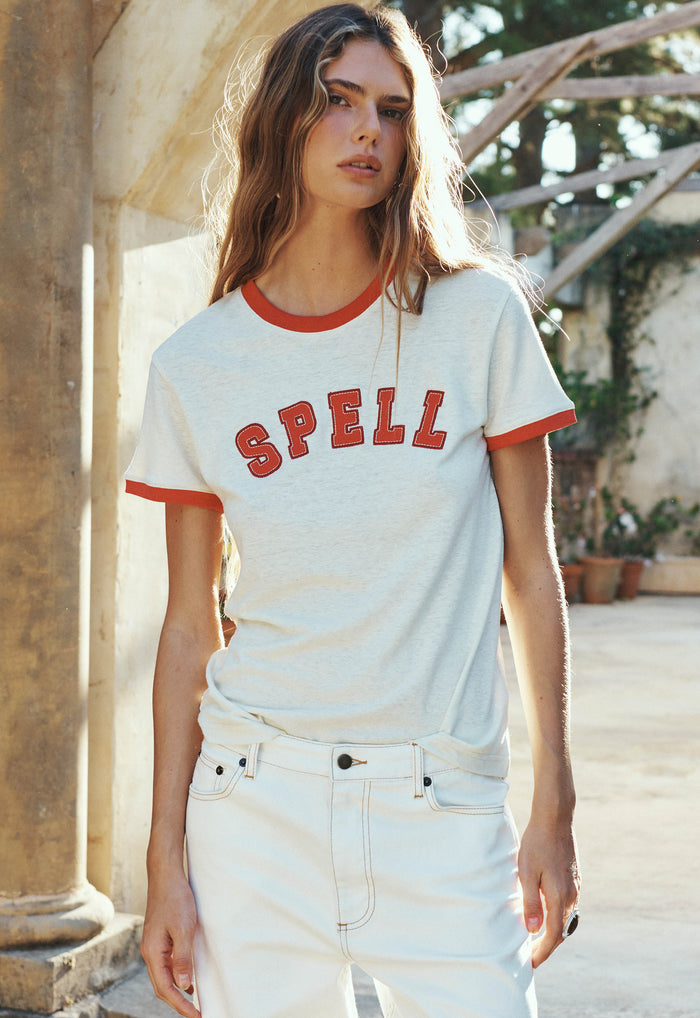 Roomie Shrunken Sports Tee - Sand Cream