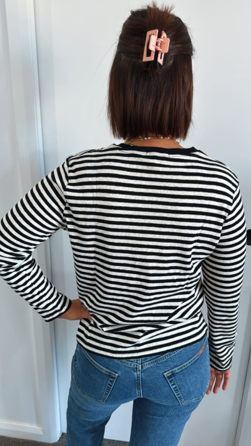 Athena Stripe L/S Basic - Black Stripe