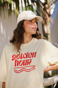 Luna Oversized Tee - Butter/Golden Hour
