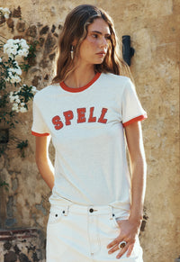 Roomie Shrunken Sports Tee - Sand Cream