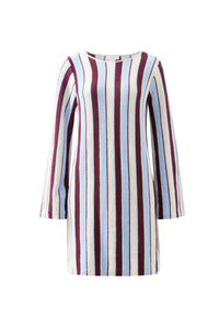 Chloe Stripe Knit Mini Dress - Blue wine stripe