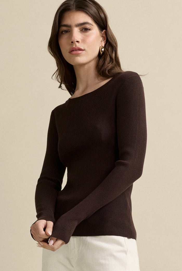 Basic Knit Top - Brown