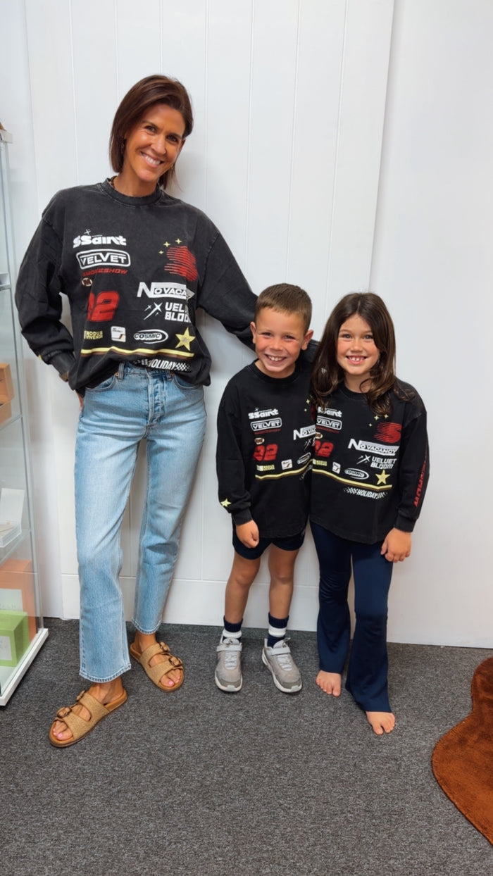 Ssaint Kids/Youth Moto Tee - Washed Black