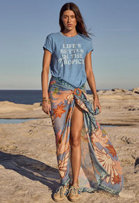 Oceana Travel Scarf - Sea Blue