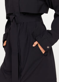 James Hooded Trench Coat - Black