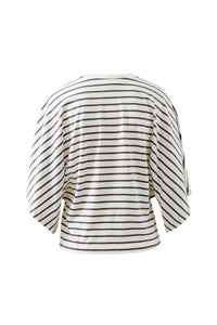 Lucy Relaxed Sleeve Tee - Vanilla/Phantom Stripe