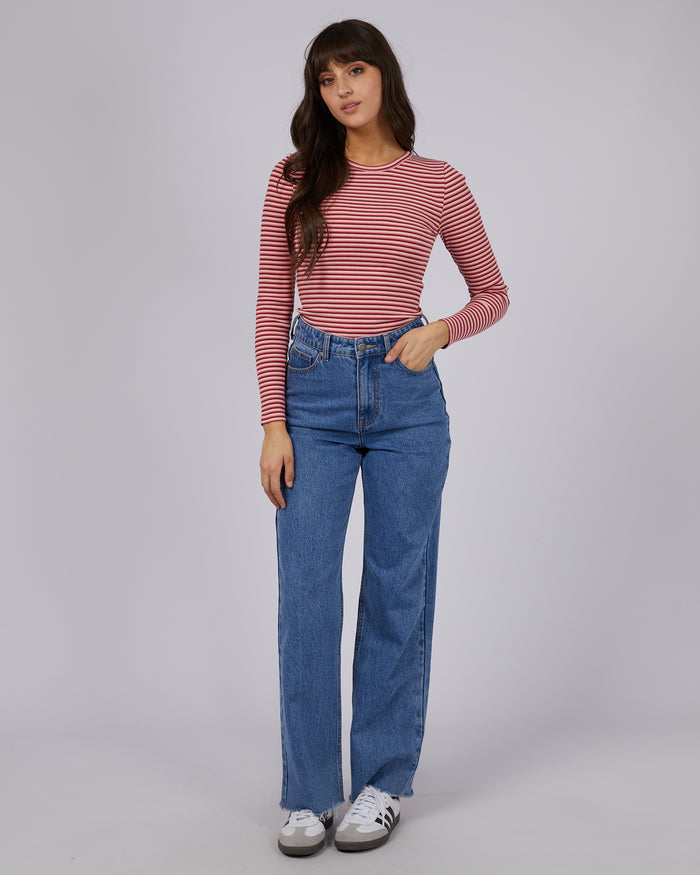 Eve Rib Stripe Long Sleeve - Pink