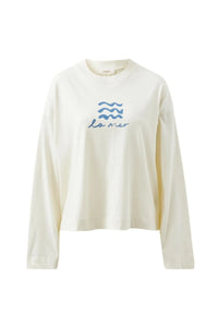 Beau Long Sleeve Slouchy Tee - Shell/La Mer