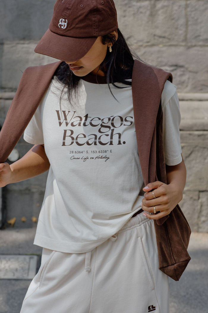 Stevie Slouchy Tee - Buff/Wategos Beach