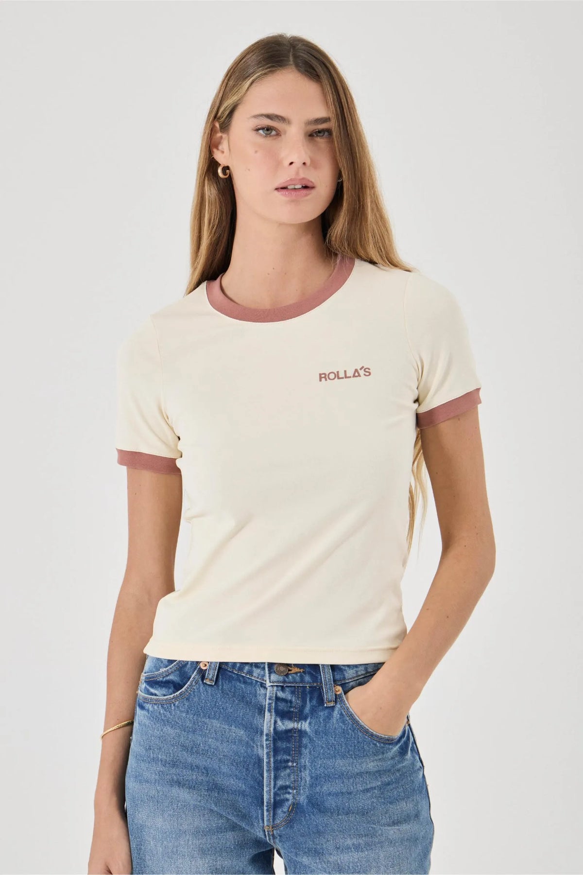 Classic Ringer Tee - Cream