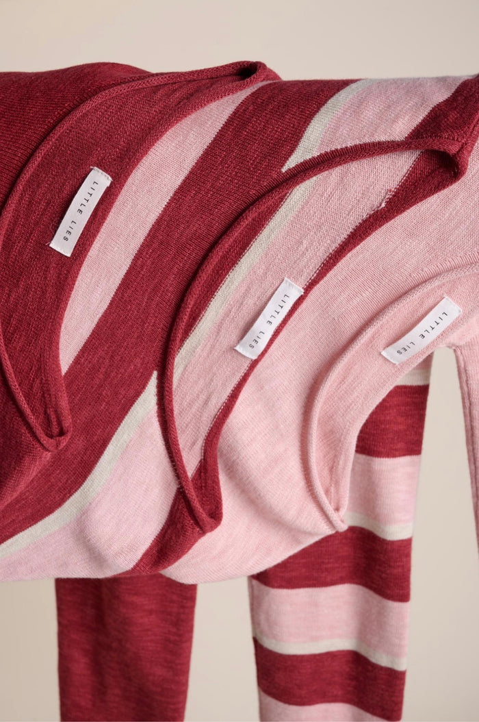 Sophie Stripe Top - Cherry/Soft Pink