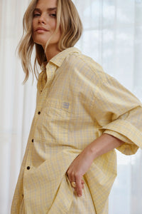 Peta Oversized Shirt -Sun Faded Check
