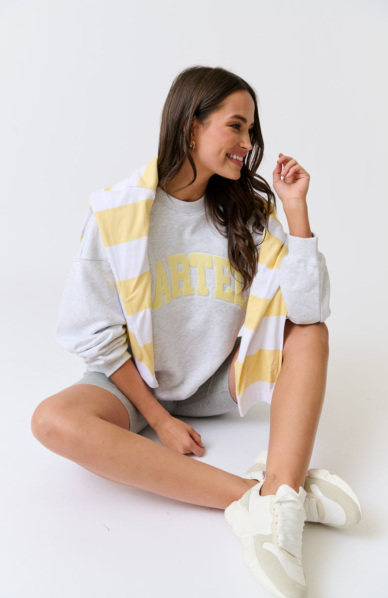 Nina Sweater - Grey Marle Varsity