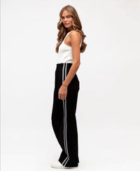 Black Pants with White Stripe