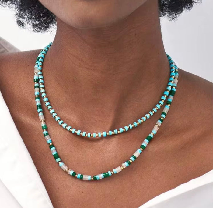 Coastal Stone Beaded Necklace