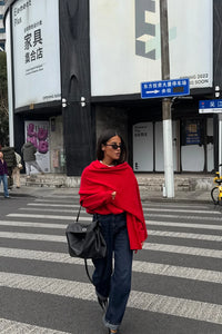 Billie V-Neck Sweater - Cherry Red