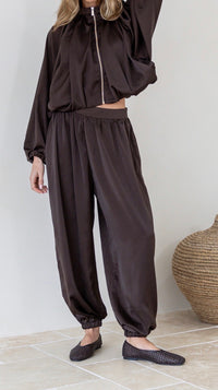 Chocolate Satin Pants