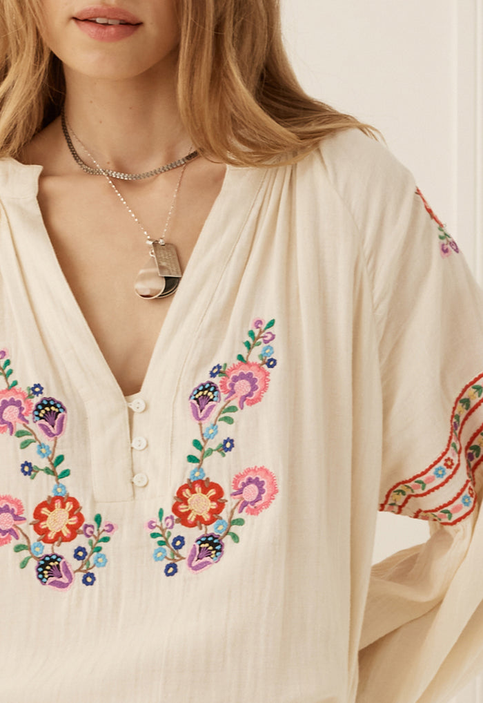 Feliz Tunic Dress - Vintage Cream
