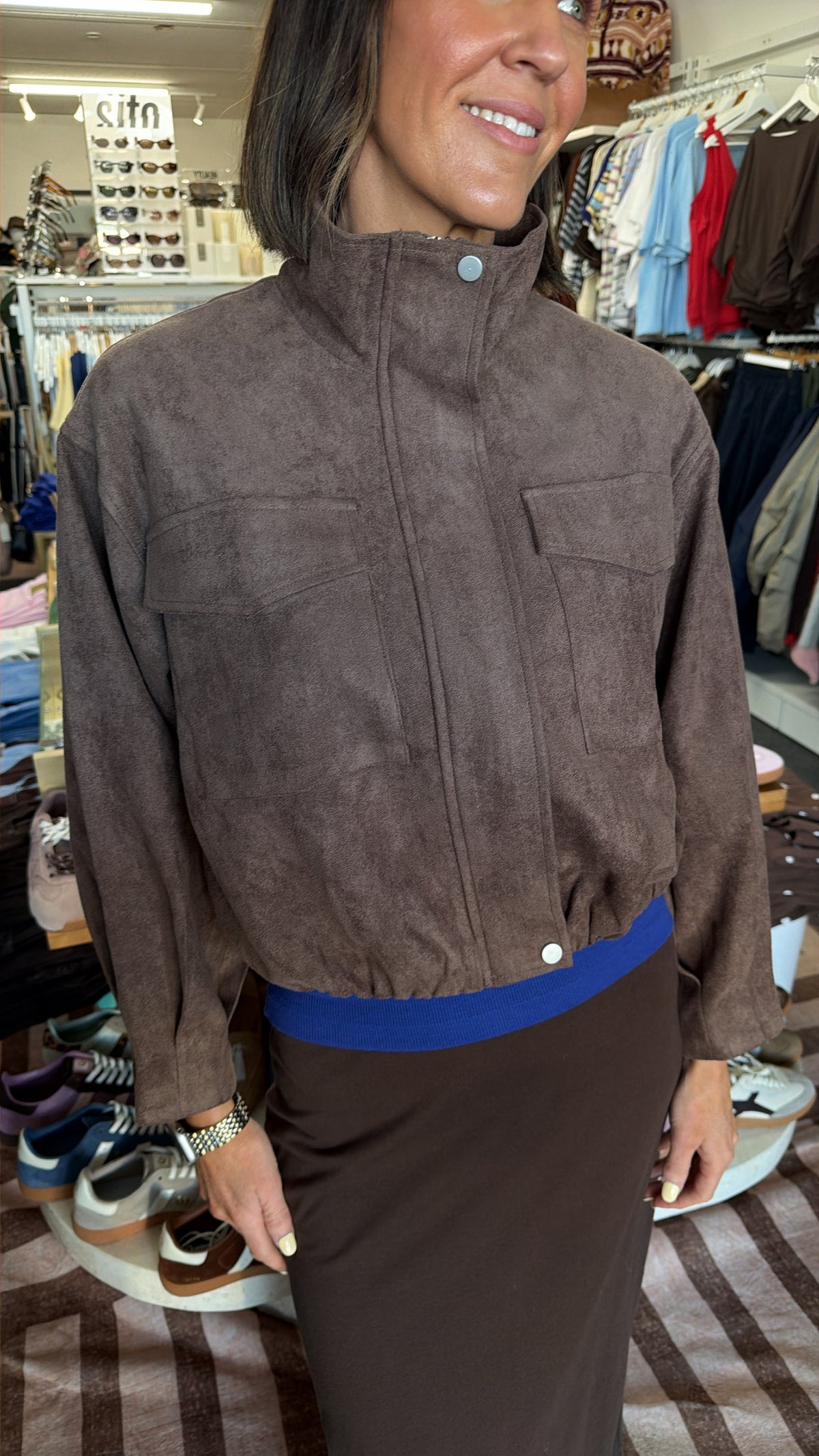 By Frankie Dark Mocha Suede Jacket