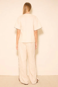 Aleria Top Cream Contrast Bind