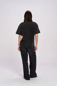 Fiery Oversize Snow Wash Tee - Black