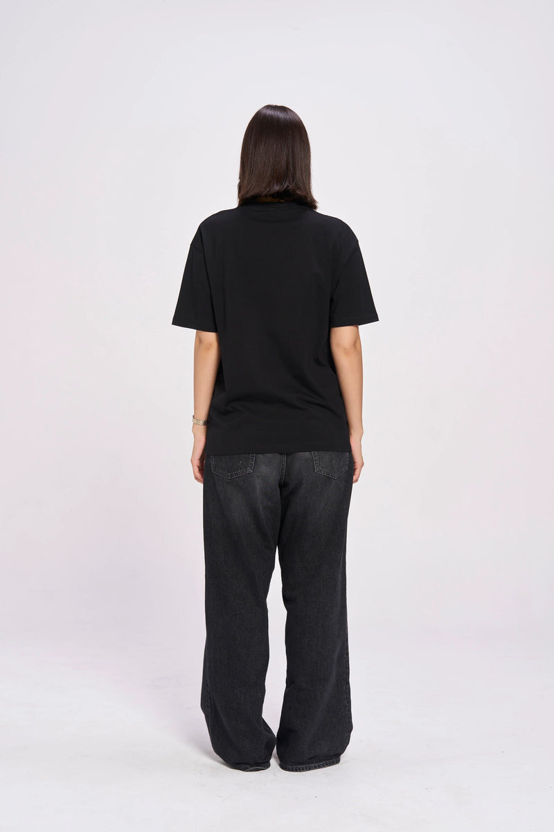 Her Mess Oversize Tee - Black Beauty