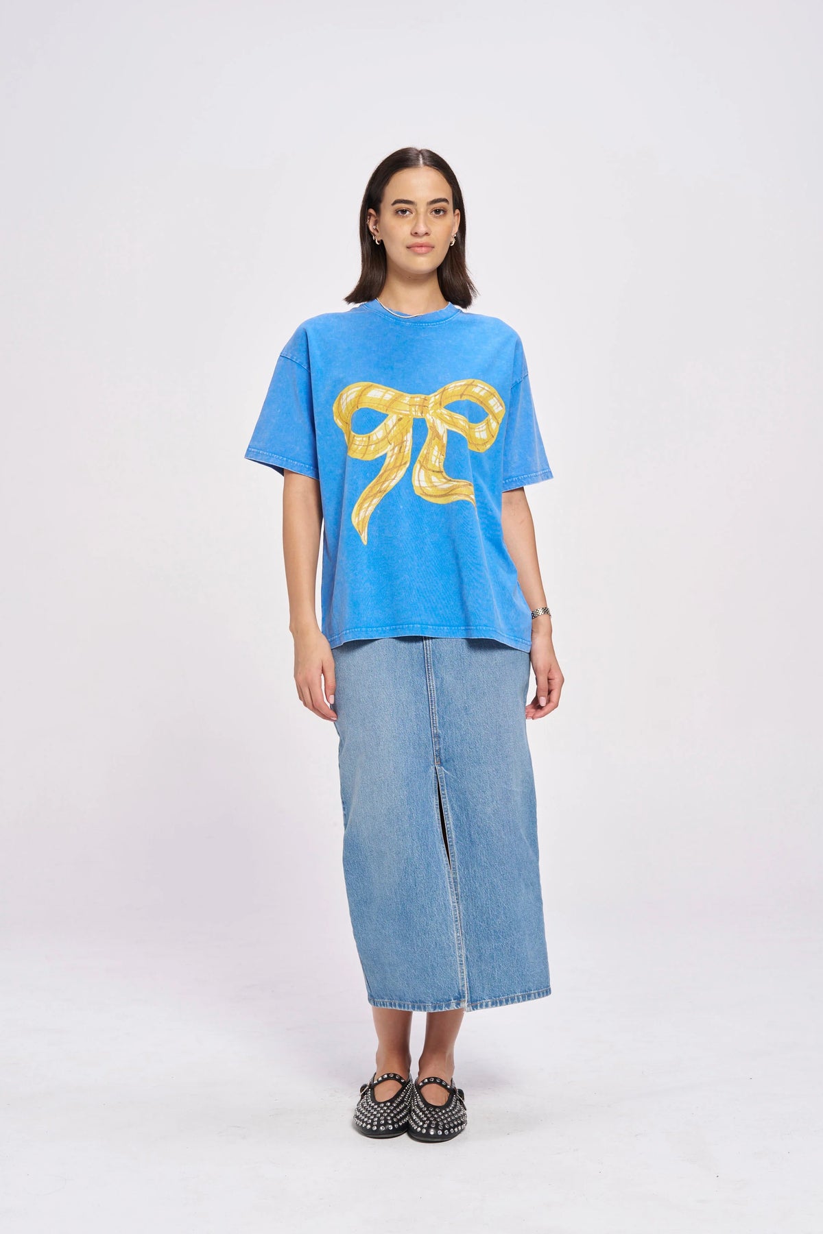 Big Bow Acid Wash - Light Blue