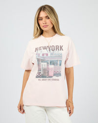 New York Diner Relaxed Tee - Pink