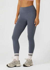 Amy No Ride Phone Pocket Full Length Leggings - Dark Powder Grey