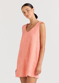 Mai Tai V Tunic Towelling Dress - Coral