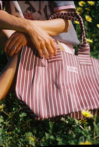 The Mallee Tote | Chocolate Cream Stripe