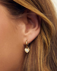 Ruby Heart Earrings - Stone