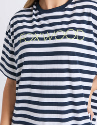 Simplified Stripe Tee Dress - Navy & White Stripe