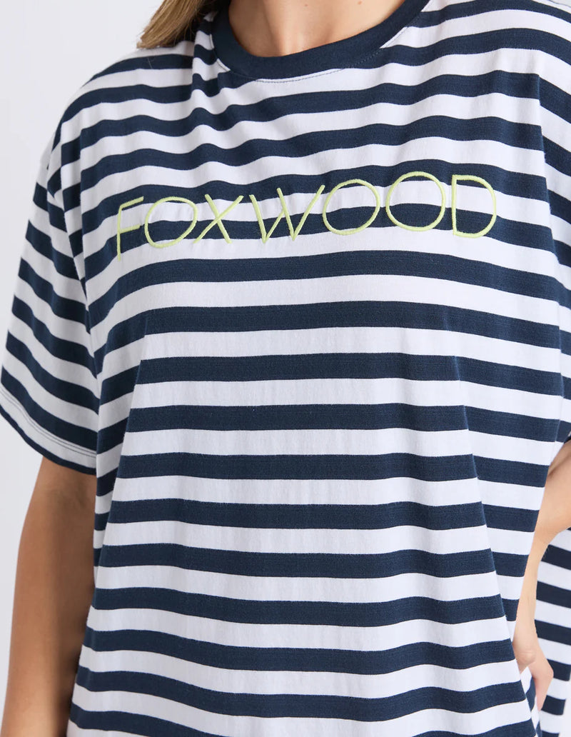 Simplified Stripe Tee Dress - Navy & White Stripe