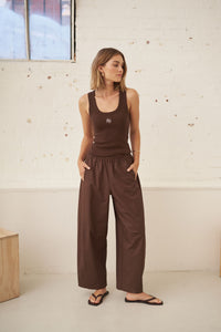 Bella Barrel Pant - Brunette