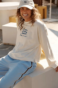 Beau Long Sleeve Slouchy Tee - Shell/La Mer
