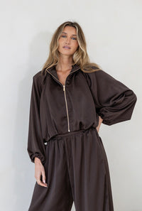 Chocolate Satin Jacket