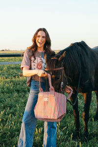 The Mallee Tote | Chocolate Cream Stripe