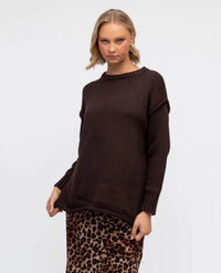 Antonia Knit Jumper - Chocolate