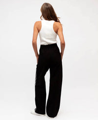Black Pants with White Stripe