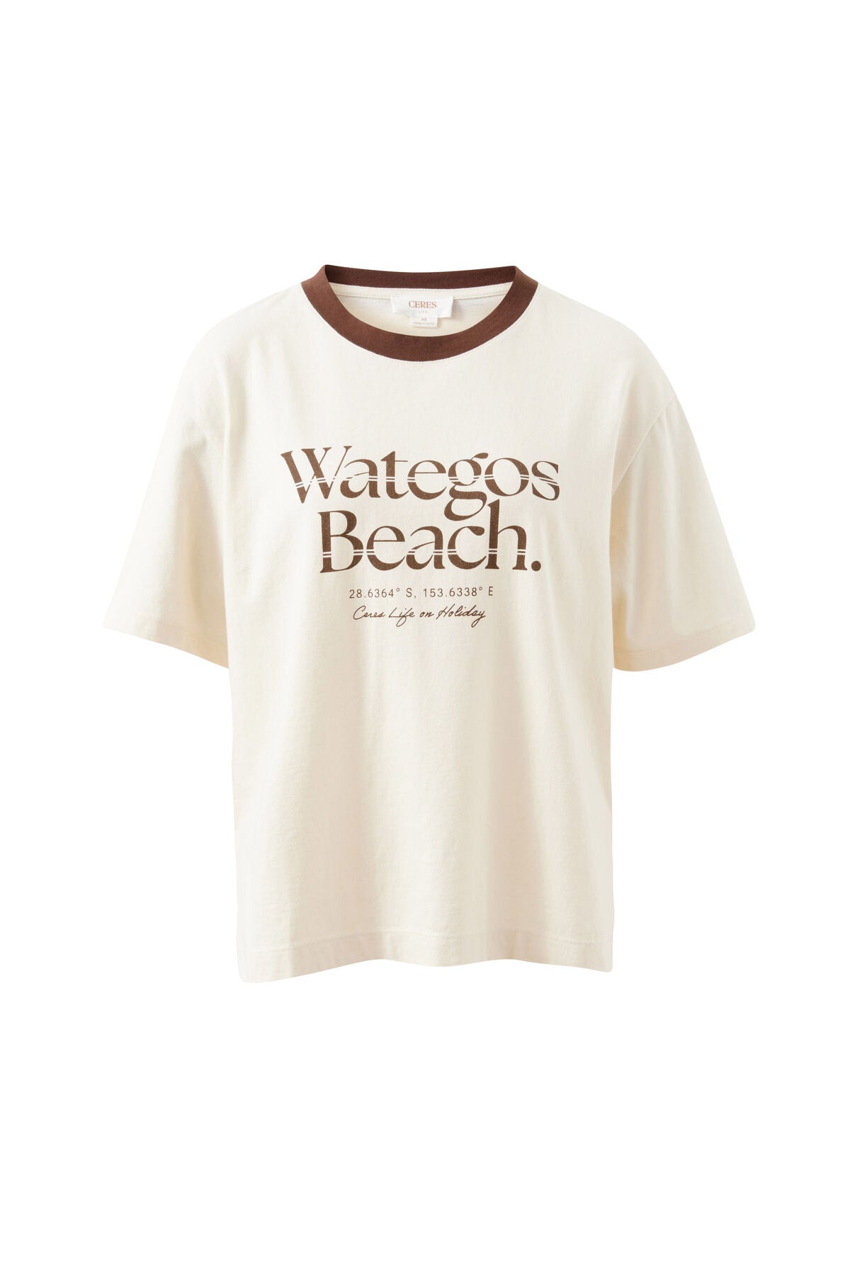 Stevie Slouchy Tee - Buff/Wategos Beach