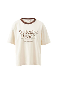 Stevie Slouchy Tee - Buff/Wategos Beach