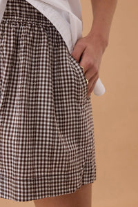 Mila Short - Choc Gingham