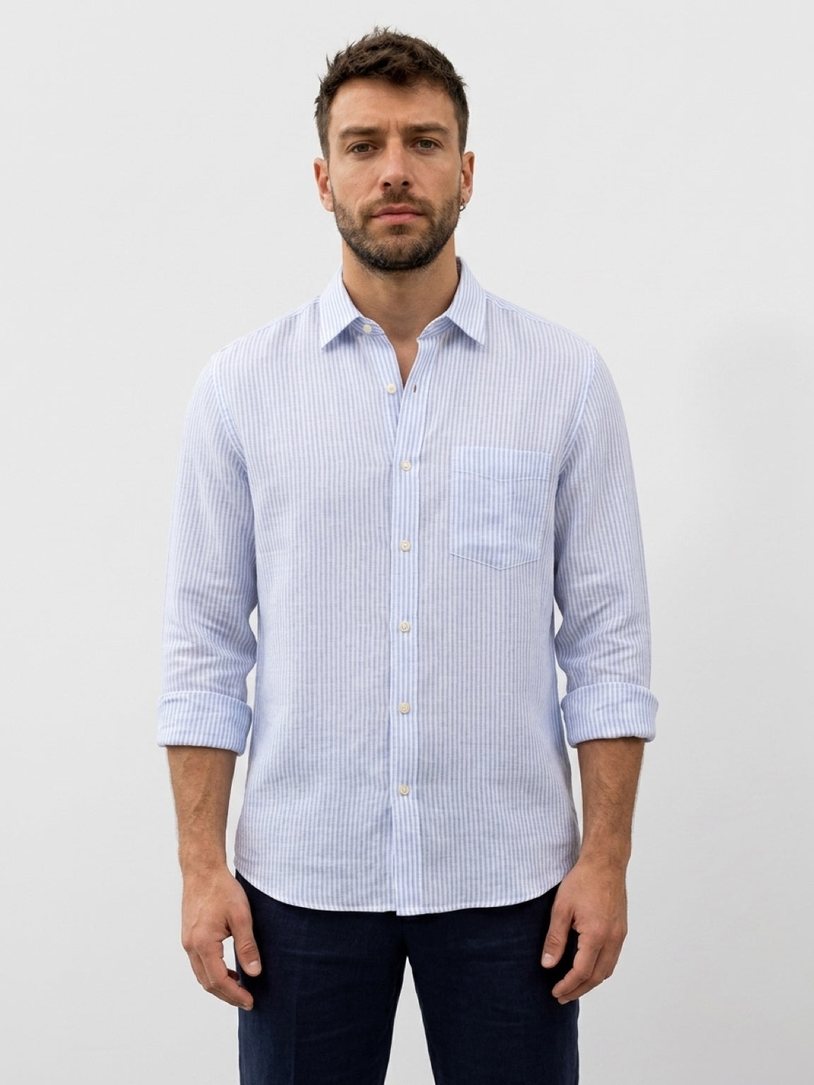 Stripe Shirt - Blue & White Stripe