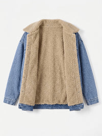 Fur Lined Boyfriend Denim Jacket