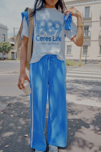 Stevie Slouchy Tee - White/80’s sport