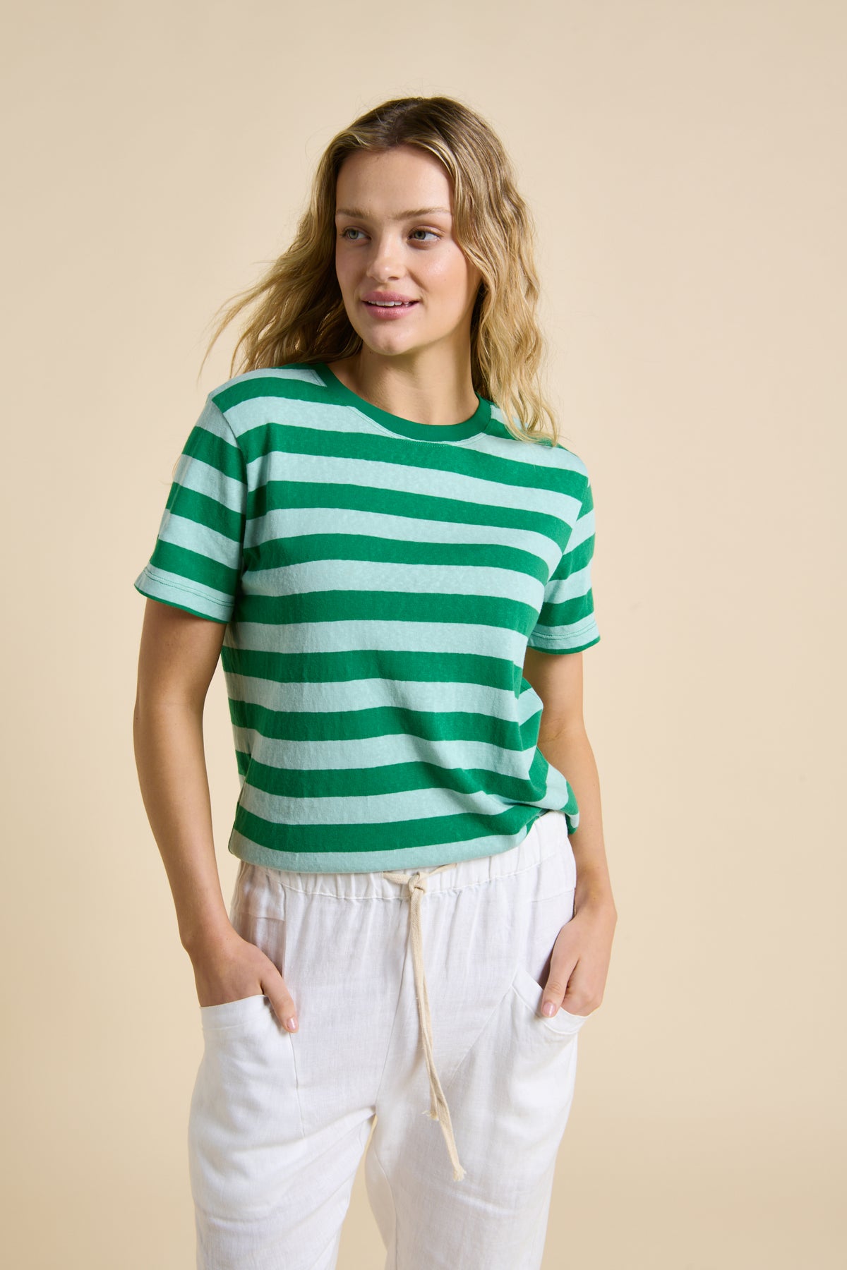 Tilly Stripe Tee - Blue/Green